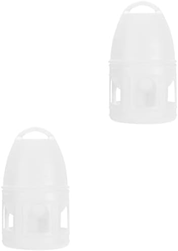  BIENKA 2 Pcs Food Rabbit Animals/Finch Budgies Hamster L Pigeons Dove Budgie Cup Feeder- Parakeet Quails And Lovebirds Pet Use- Drinker No Container Cat Wild Cages Waterer Outside Barrel (Color : WHI