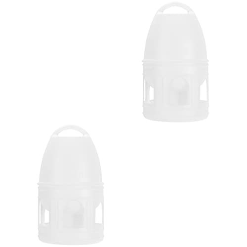  BIENKA 2 Pcs Food Rabbit Animals/Finch Budgies Hamster L Pigeons Dove Budgie Cup Feeder- Parakeet Quails And Lovebirds Pet Use- Drinker No Container Cat Wild Cages Waterer Outside Barrel (Color : WHI