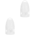  BIENKA 2 Pcs Food Rabbit Animals/Finch Budgies Hamster L Pigeons Dove Budgie Cup Feeder- Parakeet Quails And Lovebirds Pet Use- Drinker No Container Cat Wild Cages Waterer Outside Barrel (Color : WHI