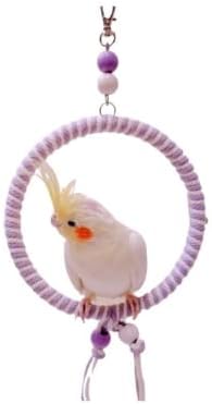  Climb Swing Parrot Sugar Glider Nest Cradle Squirrel Hamster Parrots Birds Rats Other Small Pets Supplies Entertainment (Yellow And White)