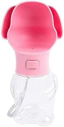  AACARB Cat Water Dispenser, Pet Dog Water Bottle Leak Proof Portable Puppy Water Dispenser Dogs Drinking Feeder For Pets Outdoor Walking Hiking Travelling (Color : Pink Dog)