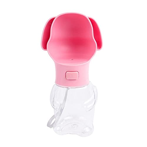  AACARB Cat Water Dispenser, Pet Dog Water Bottle Leak Proof Portable Puppy Water Dispenser Dogs Drinking Feeder For Pets Outdoor Walking Hiking Travelling (Color : Pink Dog)