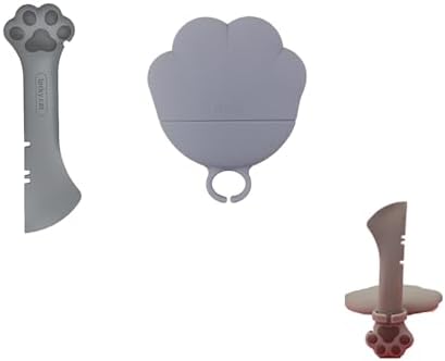  YEGI 2 Pet Food Canning Spoons, 2 Silicone Pet Canning Lids, Cat Food Spoons, Cat Food And Dog Food Canning Lids Pet Wet Food Canning Spoons For All Kinds Of Canning. (pink+Grey)