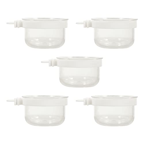  Ipetboom Food Containers Chicken Accessories 2pcs Bird Parrot Feeding Acrylic Parrot Feeder Parrot Food Container Bird Food Container Cups, 5PCS Parrot Hamster Accessories Chicken Feeder