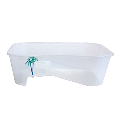  Feeding Reptile Feeding Terrarium Box Tortoise Lizard Feeding Box Reptile Aquarium Box Turtles With Sunshade Water Tank Breeding Food Tools Animal Habitat Cage Feeder Bowl Box