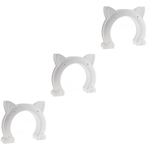  POPETPOP 3pcs Pet Cat Door Pet Interior Door Cat Door For Door Internal Cat Door Abs White Cat Portal Cat Pass Door Cat Pass Portal Indoor Glass Door Plastic Cat Door Cat Interior Door