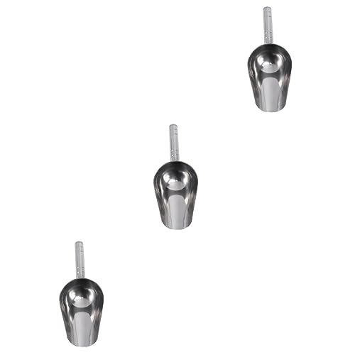  PATKAW 3pcs Pet Feeding Scoop Stainless Steel Pet Feeder Pet Food Scoop 1/2 Cup Scoop Dog Food Scooper Feed Scoop Aluminum Scoop Metal Dog Food Shovel Dog Food Spoon Ice Machine Thicken