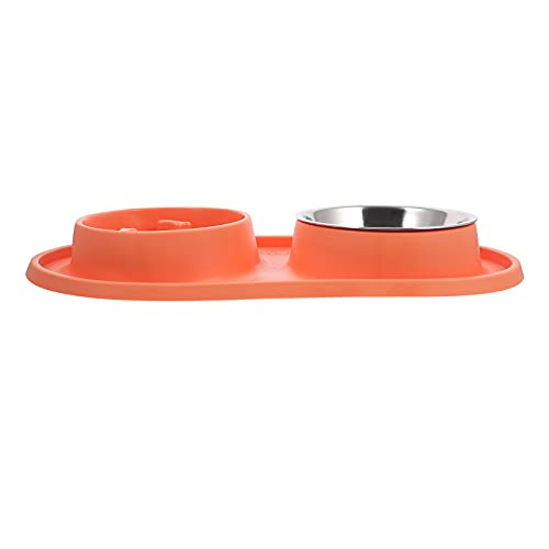  Hemobllo Pet Slow Food Bowl Choking Double Bowl Small Cats And Dogs Feeding Bowl