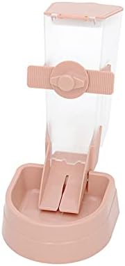  JOZZY Dog Bowls Pet Feeder Food Cage Hanging Feeding Container Automatic Dispenser Bowl Pet Suppliles For Cat Parrots Birds Kitten Pigeon Rabbit (Color : Pink)