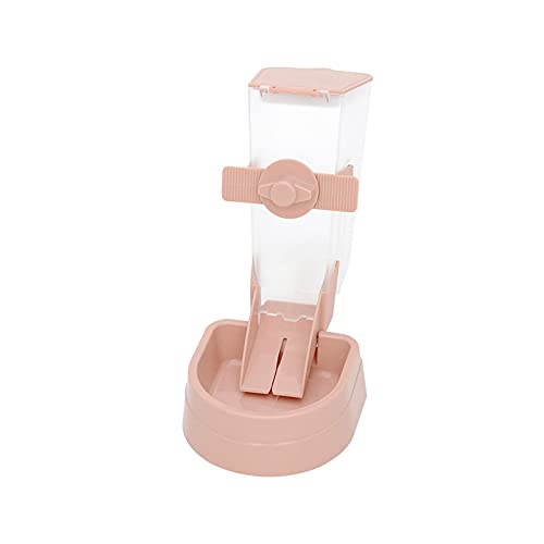  JOZZY Dog Bowls Pet Feeder Food Cage Hanging Feeding Container Automatic Dispenser Bowl Pet Suppliles For Cat Parrots Birds Kitten Pigeon Rabbit (Color : Pink)
