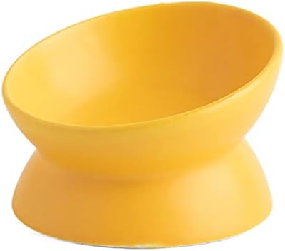  Hapiso Ceramic Raised Cat Bowls,Tilted Elevated Food Or Water Bowls For Small Dog Cat, Porcelain Pet Feeder Bowl Protect Cat's Spine