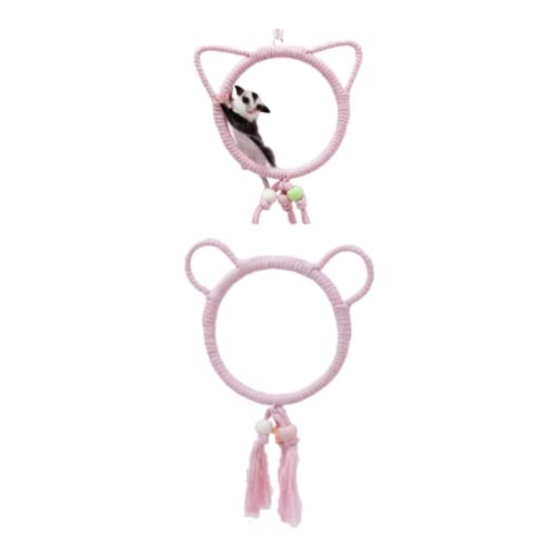  Sugar Glider Climb Swing Squirrel Hamster Sugar Glider Parrots Birds Rats Other Small Pets Supplies (Pink Bear)