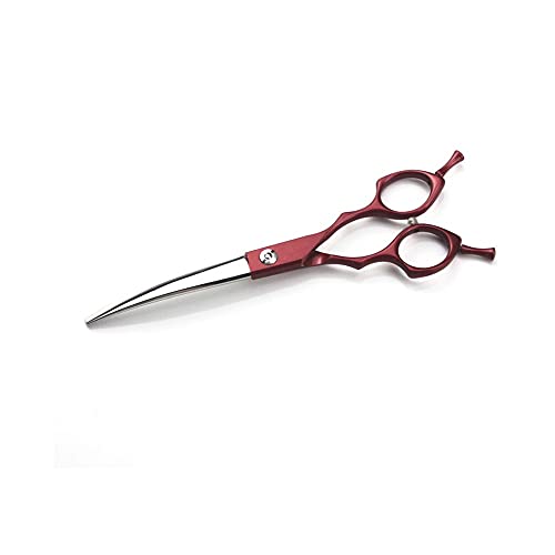  BITWIT Kitchen Baking, High-end Pet Grooming Scissors Color Grooming Scissors Small Mouth Finishing Scissors Up And Down Double Use (Color : Red Curved)