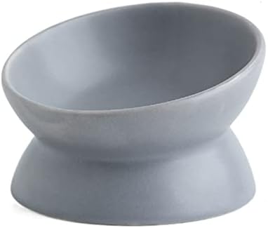  Hapiso Ceramic Raised Cat Bowls,Tilted Elevated Food Or Water Bowls For Small Dog Cat, Porcelain Pet Feeder Bowl Protect Cat's Spine