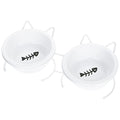  Cat Food Feeder Food Container Ornament Container Set Neck Raised Cat Bowl Double Dog Dish Dog Water Feeder Pet Feeder For Puppy Kitten (White) Rabbit Feeder Rabbit Feeder