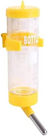  AACARB Cat Water Dispenser, Plastic Hamster Drinker Water Bottle Dispenser Feeder Hanging Pet Dog Guinea Pig Squirrel Rabbit Drink Head Tube Fountain (Size : Yellow, Color : 80ml)