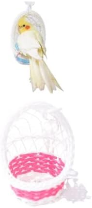  Parrot Supplies Nest Swing Toy Bird Cage Hanging Bite Toy Cage Display Pendant For Large And Medium-Sized Birds Parakeet Budgie Cockatiel (Blue)
