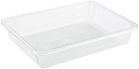  OMEM Reptile Food Bowl Large Water Dish, Wood Plate, Bowl Turtles (M=30.5 * 24 * 5, White)