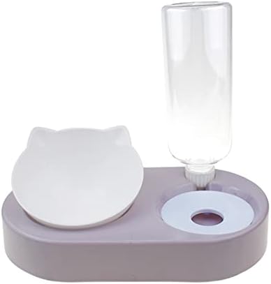  AYENCI Cat Automatic Water, Dog Food Bowl With Stand Automatic Water Storage Dispenser 2 In1 Pet Cat Food Bowl Water Bottle Pet Supplies Cat Food Container (Color : Pink)