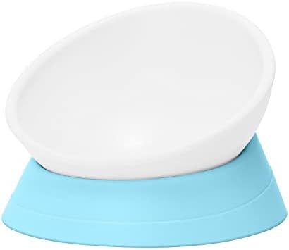  Umysky French Bulldog Food Bowl- Slanted Tilted Pug Food Water Bowl,Cat Bowl- Feeder For Frenchie/Shih Tzu/Flat Faced Small Dogs/Puppies/Cats(Grey
