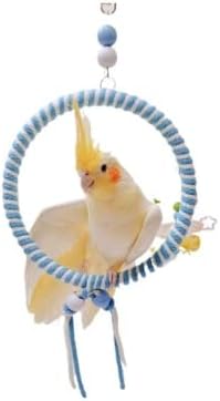  Climb Swing Parrot Sugar Glider Nest Cradle Squirrel Hamster Parrots Birds Rats Other Small Pets Supplies Entertainment (Yellow And White)
