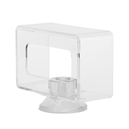  ESAAH Fish Food Feeding Ring Fish Safe Floating Food Feeder Square Transparent With Cup For Aquarium Fish Tank (Size : S 6x10x4cm)