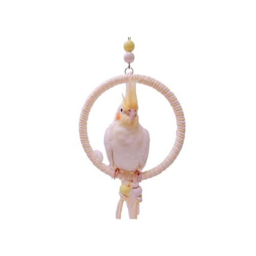  Climb Swing Parrot Sugar Glider Nest Cradle Squirrel Hamster Parrots Birds Rats Other Small Pets Supplies Entertainment (Yellow And White)