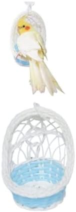  Parrot Supplies Nest Swing Toy Bird Cage Hanging Bite Toy Cage Display Pendant For Large And Medium-Sized Birds Parakeet Budgie Cockatiel (Blue)