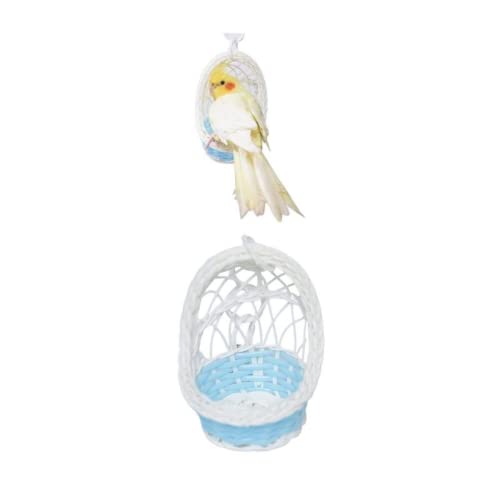  Parrot Supplies Nest Swing Toy Bird Cage Hanging Bite Toy Cage Display Pendant For Large And Medium-Sized Birds Parakeet Budgie Cockatiel (Blue)