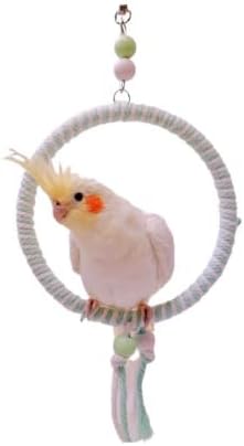  Climb Swing Parrot Sugar Glider Nest Cradle Squirrel Hamster Parrots Birds Rats Other Small Pets Supplies Entertainment (Yellow And White)