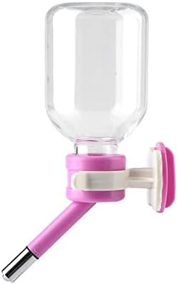 AACARB Cat Water Dispenser, Portable Pet Dog Water Bottle For Small Dogs Puppy Cat Hanging Drinking Water Bottle Head Fountain Water Dispenser Pet Feeder (Size : 300ml Pink)