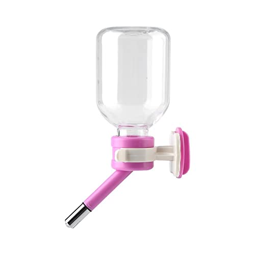  AACARB Cat Water Dispenser, Portable Pet Dog Water Bottle For Small Dogs Puppy Cat Hanging Drinking Water Bottle Head Fountain Water Dispenser Pet Feeder (Size : 300ml Pink)