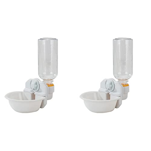  2pcs Pigeon Food Elevated Dispenser Water With Feeder Hanging Pigeon, Cat Plastic Bottle Tool Bowl- Cats Supplies Small White Accessories Dogs Dog Bird And Portable For