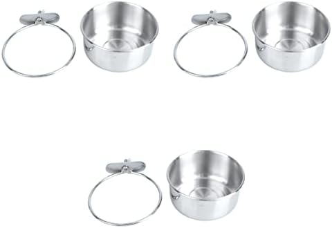  For Feeder Steel Stainless Hook Cups- Cat Dogs Cats, Bowl, Water Coop Parrot Dishes Feeding Cups Rabbit Size With Bowl Bowls Dog Hanging Bird Food Cage Animal And Small Clamp,