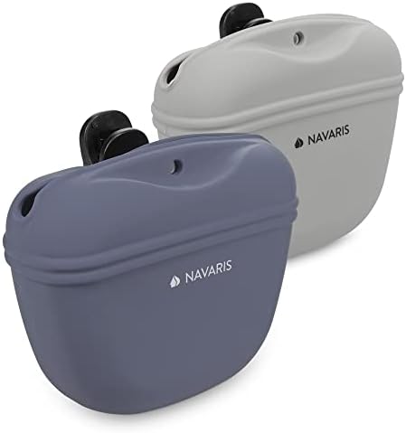  Navaris Silicone Dog Treat Pouch - Training Pet Puppy Bag Pocket Snack Treat Food Holder With Clip For Belt For Dog Walks - Set Of 2