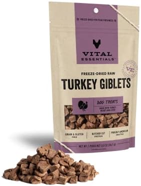  Vital Essentials Freeze Dried Dog Treats, Raw Chicken Hearts Treats For Dogs 3.75 Oz