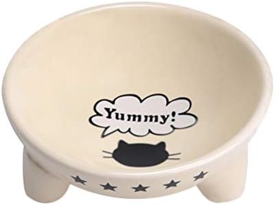  Cat Bowls Pet Bowl Pet Table Ceramic Bowl Dogs Cat Food Bowl Small Pet Dish On Stand Dog Food And Water Bowls (White) Cat Bowl