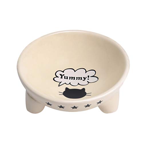 Cat Bowls Pet Bowl Pet Table Ceramic Bowl Dogs Cat Food Bowl Small Pet Dish On Stand Dog Food And Water Bowls (White) Cat Bowl