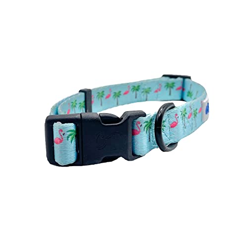  CUTIE TIES Dog Collar Flamingos– Durable Nylon Material - Premium Quality Collars For Dogs - Fancy Collars - Cute Dog Collars In Three Sizes (Flamingos, Large (16" - 26"))