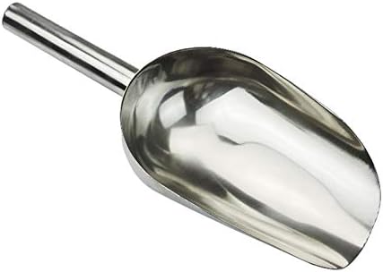  NC Stainless Steel Pet Pood Scoop Durable Bird Seed Or Feed Scoop Poultry Chicken Pig Sheep Cattle Horse Cat Dog Food Scoop Shovel Ice Scoop (L)