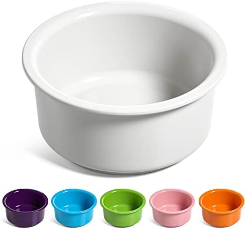  LE TAUCI PET Ceramic Dog Bowl, 2.6 Cups Dog Water Bowl, Weighted Dog Food Bowl Dish For Small Medium Breed, Fit For Dog Bowl Stand With Hole Opening Between 5.75" - 6.25"