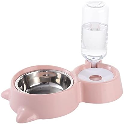  AACARB Cat Water Dispenser, Dog Bowl Detachable Pet Automatic Drinking Water Bottle Double Cat Bowl Not Wet Mouth For Dog Cat Feeding Dishes Pets Supplies (Color : Red)