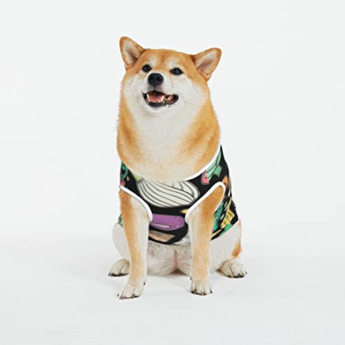 Cotton Pet Shirts Vegetables-Food-Doodle Puppy Costumes Dog Cat Pajamas Soft Dog Onesies Pet Jumpsuits 5X-Large