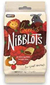  Nibblots Vetiq For Your Small Animals, Ideal Treats For Rodents, Rabbits And Guinea Pigs Comes In A Set Of Three 30g Yummy Flavours, Carrot, Berries And Apple. (x1 Box Of 8 Berries)