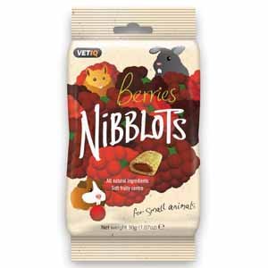  Nibblots Vetiq For Your Small Animals, Ideal Treats For Rodents, Rabbits And Guinea Pigs Comes In A Set Of Three 30g Yummy Flavours, Carrot, Berries And Apple. (x1 Box Of 8 Berries)