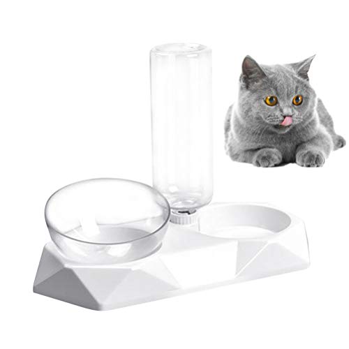  Balacoo SLM Water Bottles Automatic Water Dispenser Automatic Water Dispenser Pet Double Bowl Cat Ear Pet Feeding Bowl Drinking Bowl Pet Feeder Supplies For Cat Kitten White Puppy Feeder
