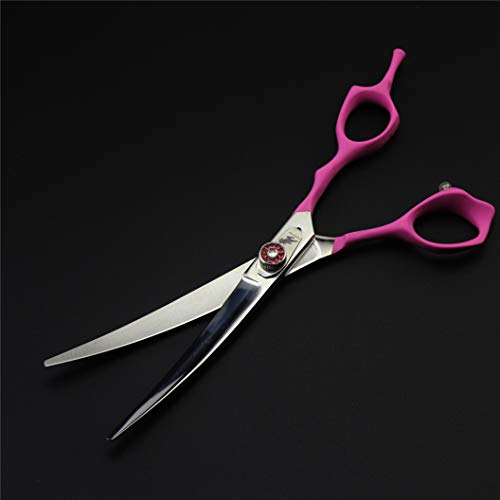  Pet Grooming Scissors Upscale Cat Dog 4 Pcs Set Pink Paint Handle Professional Trimmer Kit Premium 7.0 Inch 6CR Steel Beauticians Straight Cutting & Thinning & Curved Shears Combs