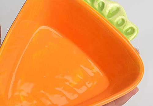  Rabbit Food Bowl - Ceramic Bunny Guinea Pig Hay Feeder Food Dish Water Bowl Chew Resistant Food Bowls Water Feeder For Rabbits, Guinea Pigs, Chinchilla, Ferrets (Big Carrot)