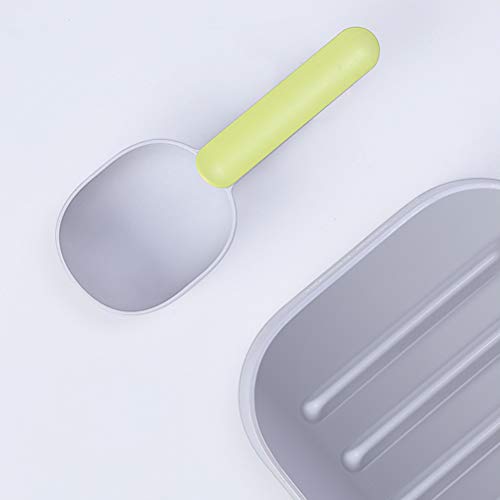  TEHAUX Pet Water Dispenser -5pcs Convenient Pet Dog Cat Food Shovel Scoop Useful Feeder Tool Small Pet Dog Cat Supplies (Gray Green, White Blue, White Gray, Blue Pink, Coffee Pink Each 1PC)