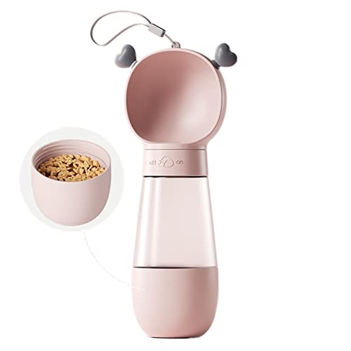 AACARB Cat Water Dispenser, Dog Going Out Water Cup Dog Canteen Portable Accompanying Cup Dog Walking Water Bottle Pet Drinking Water Feeding Water Dispense (Color : Pink)